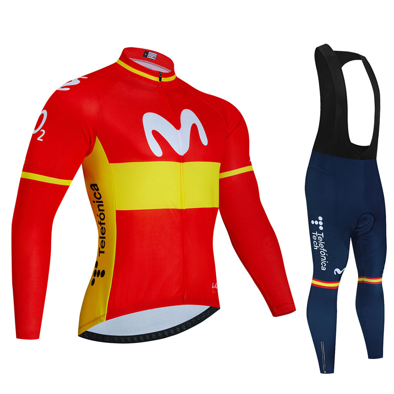 Cycling Gear Waterproof - Spain Movistar Autumn Long Sleeve Cycling