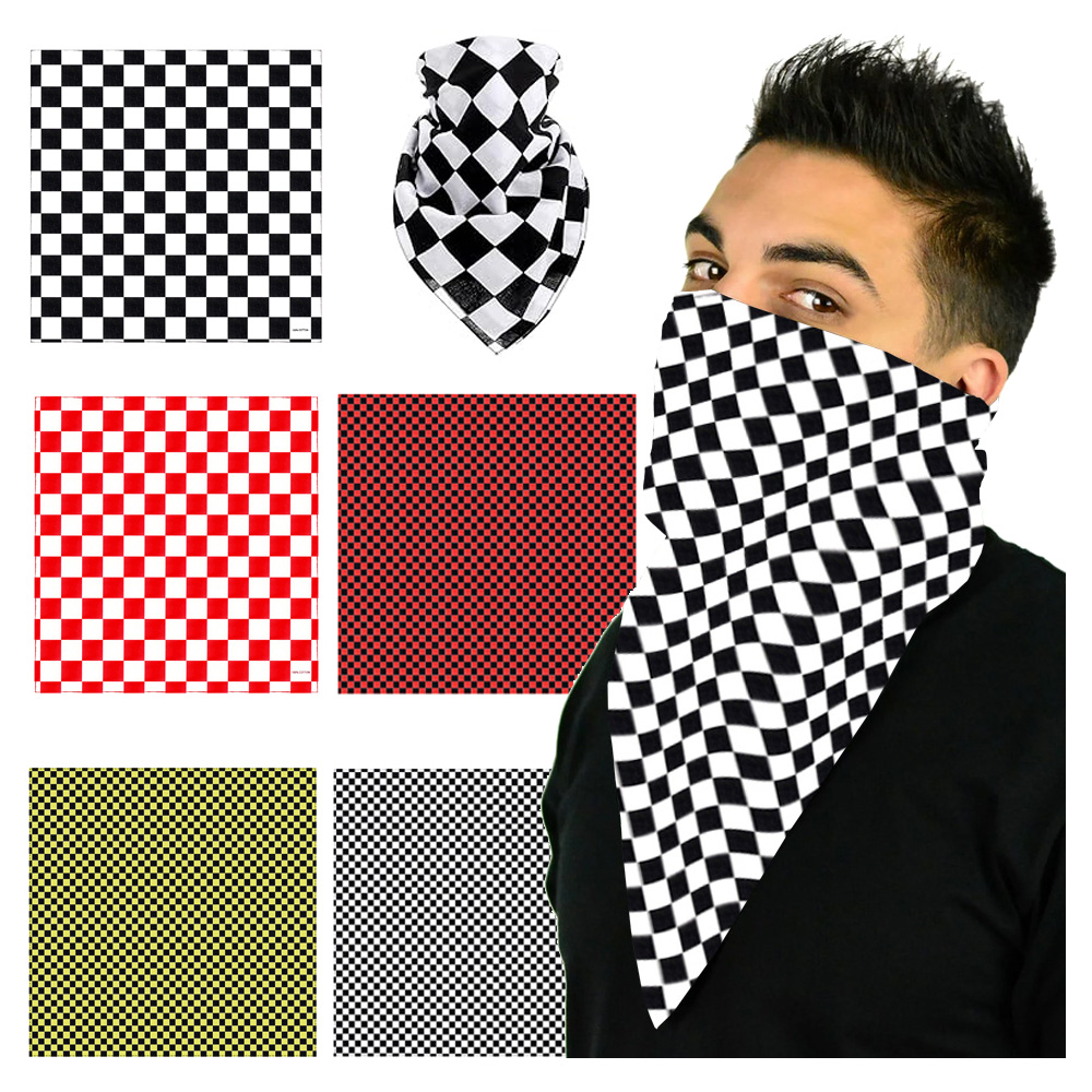 Cycling Gear Pas - 5 Styles Racing Checkered Flag Bandana