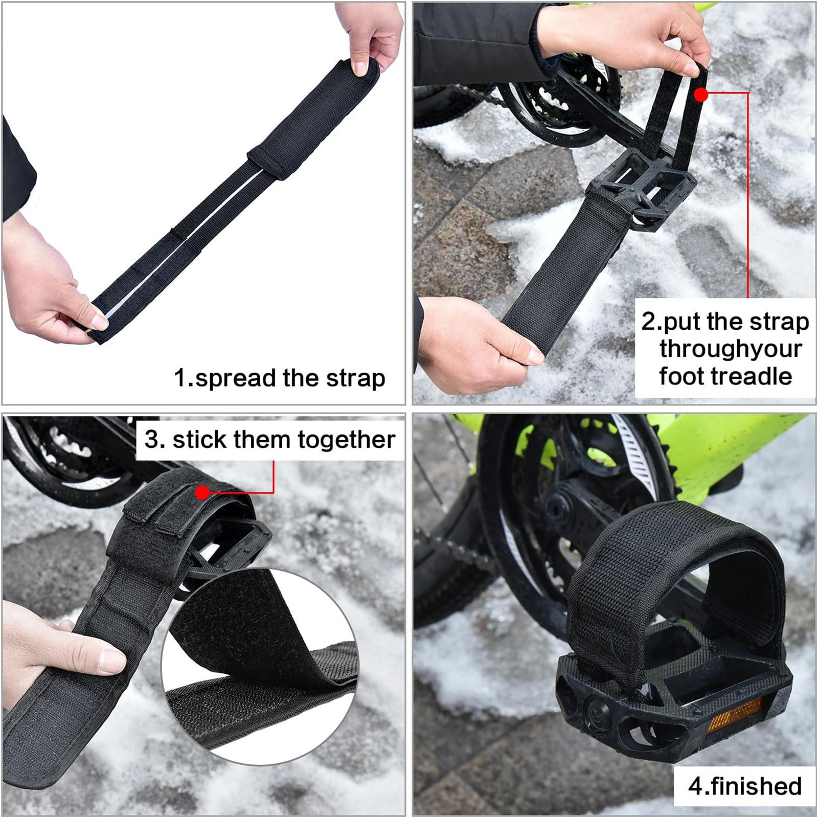 4Pcs Bike Pedal Straps Anti Sl - Cycling Gear Black review and price